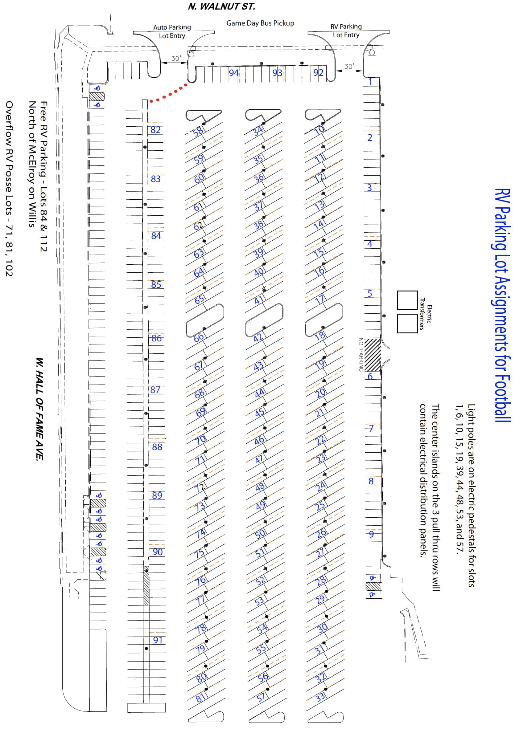 Parking Lot Map for RVs